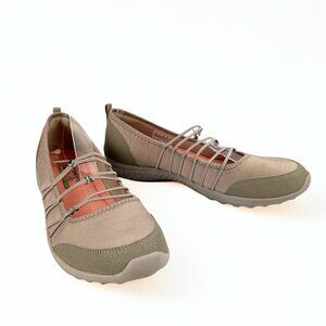 Skechers Women's Be-Light Heathered Bungee Strap Mary Jane Flats Shoes